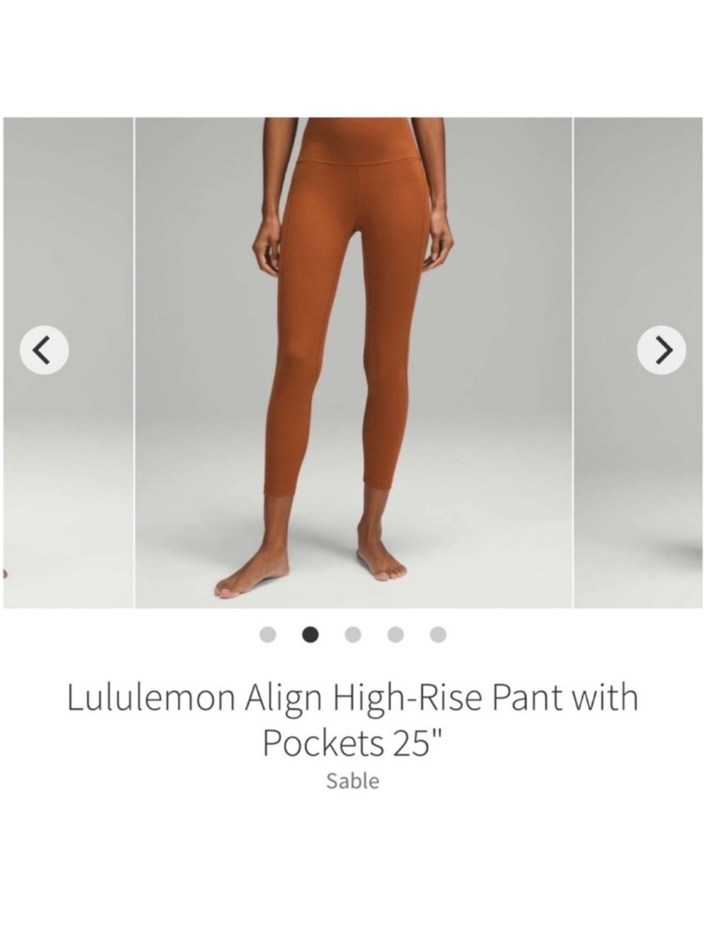 Lululemon Align High Rise Pants With Pockets 25" Sable Sz 8